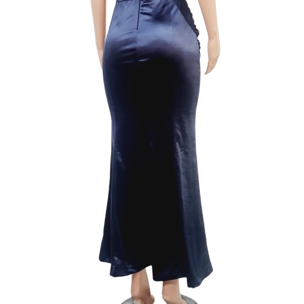 Vfshow Womens Ruched Ruffle High Slit Formal Dress As M - Picture 14 of 16